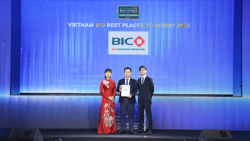 BIC được vinh danh Top 1 nơi làm việc tốt nhất ngành bảo hiểm năm 2025
